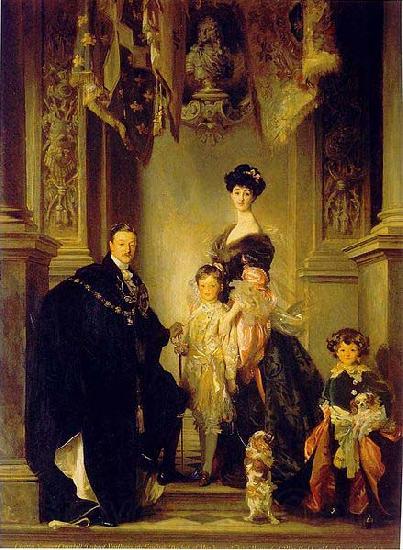John Singer Sargent Portrait of the 9th Duke of Marlborough with his family